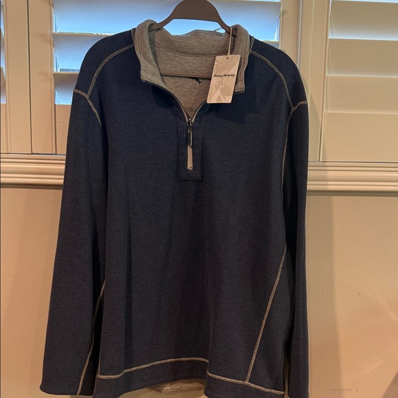 Men's Reversible Navy/Gray Quarter-Zip Sweater